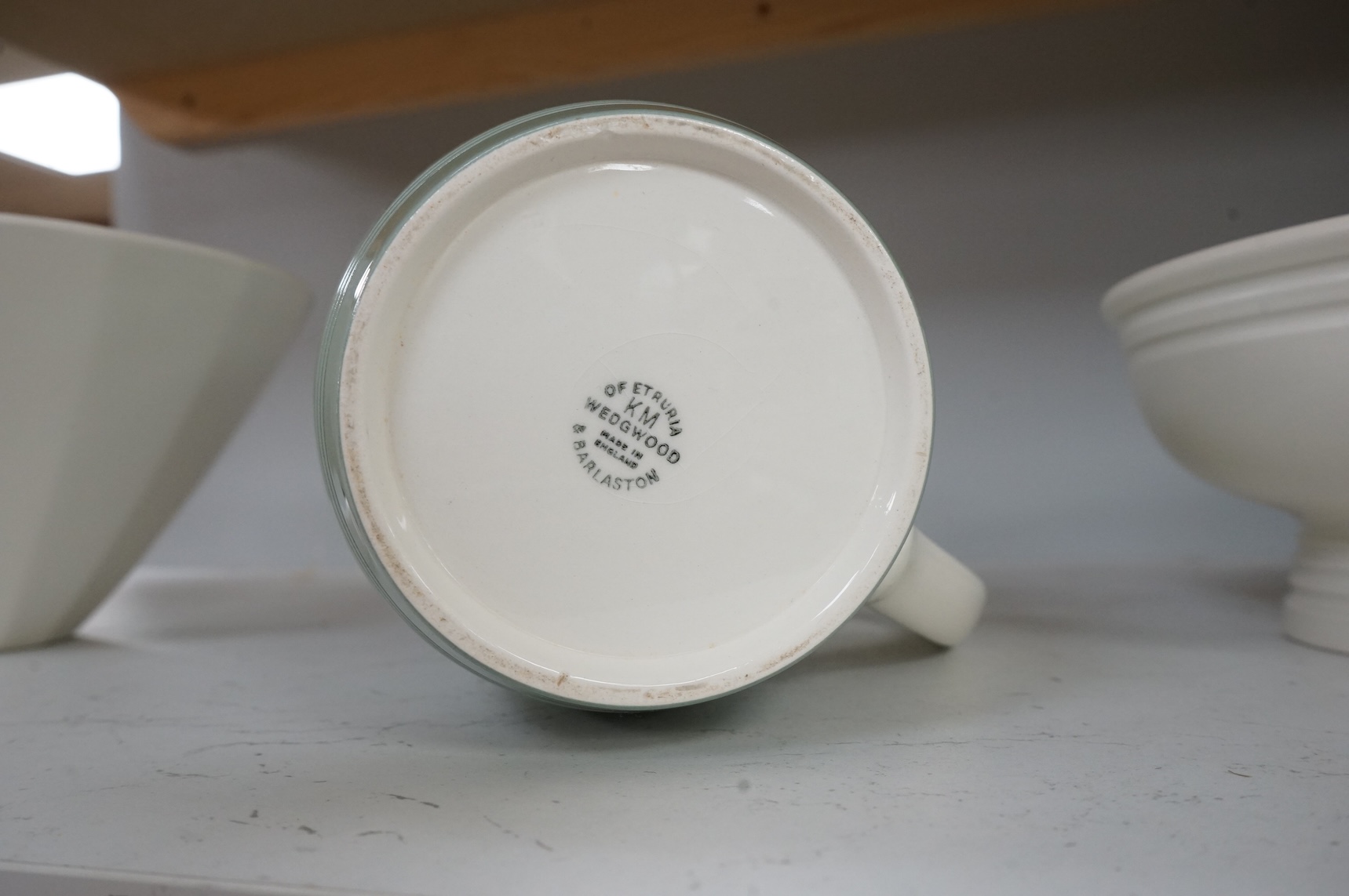 Keith Murray for Wedgwood, a green jug, 20.5cm high